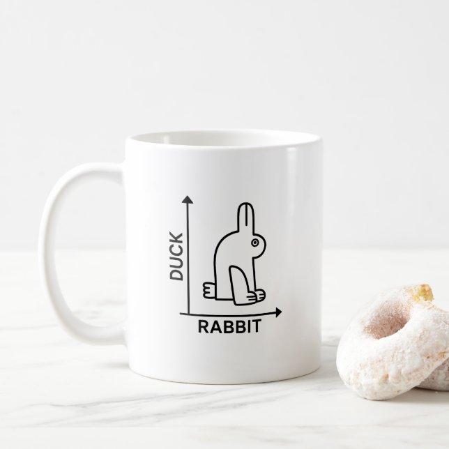 Nerd Duck Rabbit Math Physics Geek Coffee Mug (With Donut)