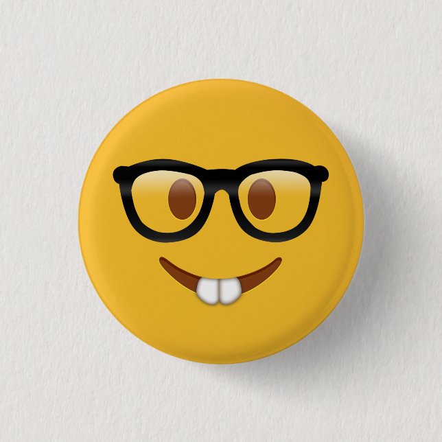 Nerd Emoji 3 Cm Round Badge (Front)