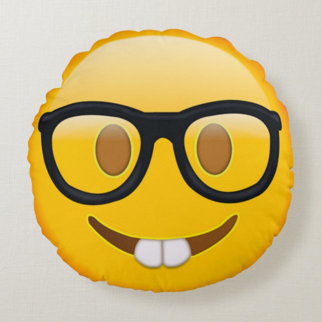 Nerd Emoji Round Cushion (Front)