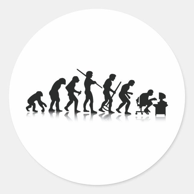 Nerd Evolution Classic Round Sticker (Front)