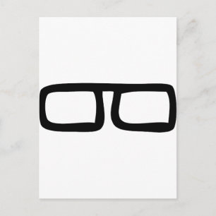nerd eyeglasses postcard