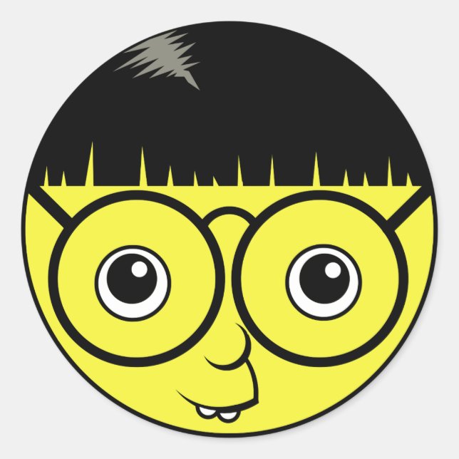 Nerd Face Classic Round Sticker (Front)