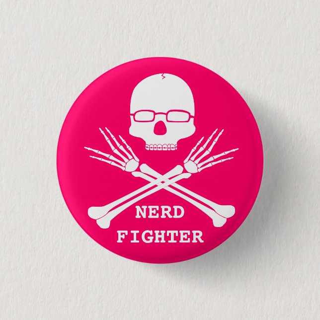 NERD FIGHTER, Customize colour (see description) 3 Cm Round Badge (Front)