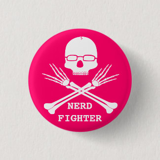 NERD FIGHTER, Customize colour (see description) 3 Cm Round Badge