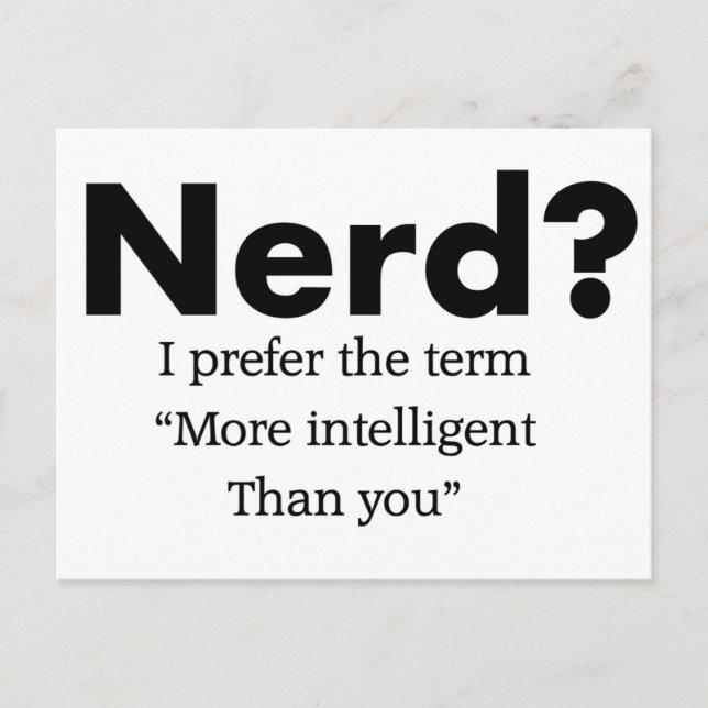 Nerd Funny Quote Postcard (Front)