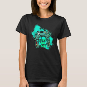 Nerd Gamer Geek Video Games Play Or Die Zombie T-Shirt