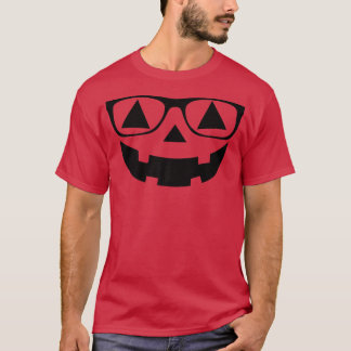 Nerd Geek Jack O Lantern Halloween Pumpkin Face T-Shirt
