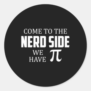 Nerd Geek Math Science Computer Funny Gift Idea Classic Round Sticker