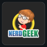 Nerd Geek Science Math Computer Funny Gift Idea Square Sticker<br><div class="desc">The cool and awesome nerd quote shirt. Make a funny gift or a perfect gift idea on birthday or christmas for men,  women as an amazing math tshirt,  geek tee,  science costume or computer outfit.</div>