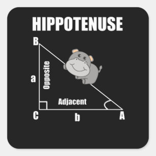 Nerd Geometry Hippotenuse Hypotenuse Math Square Sticker