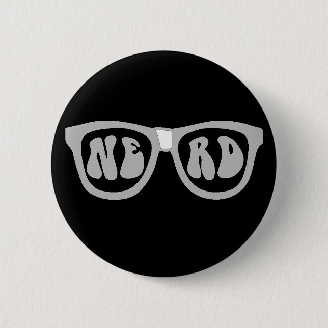 Nerd Glasses 6 Cm Round Badge (Front)