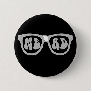 Nerd Glasses 6 Cm Round Badge
