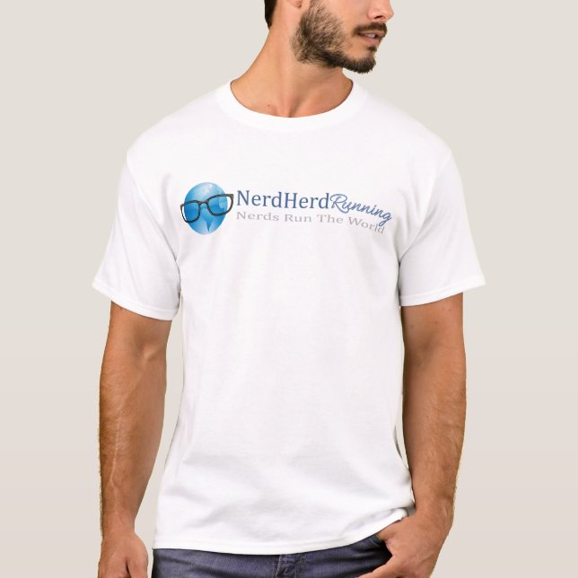 Nerd Herd Running Basic T Shirt (Front)