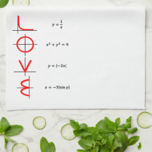 Nerd Humour   Math and Science Geek Love Graph Tea Towel