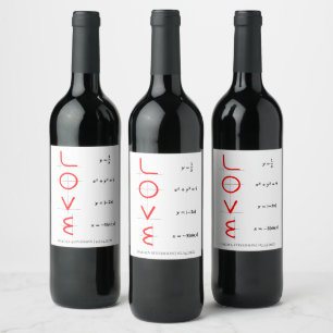 Nerd Humour   Math and Science Geek Love Graph Wine Label