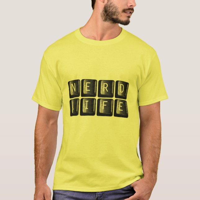 Nerd Life Keys Computer Keyboard Nerdy T-Shirt (Front)