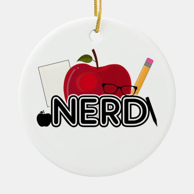 Nerd - Logo Ceramic Tree Decoration (Front)