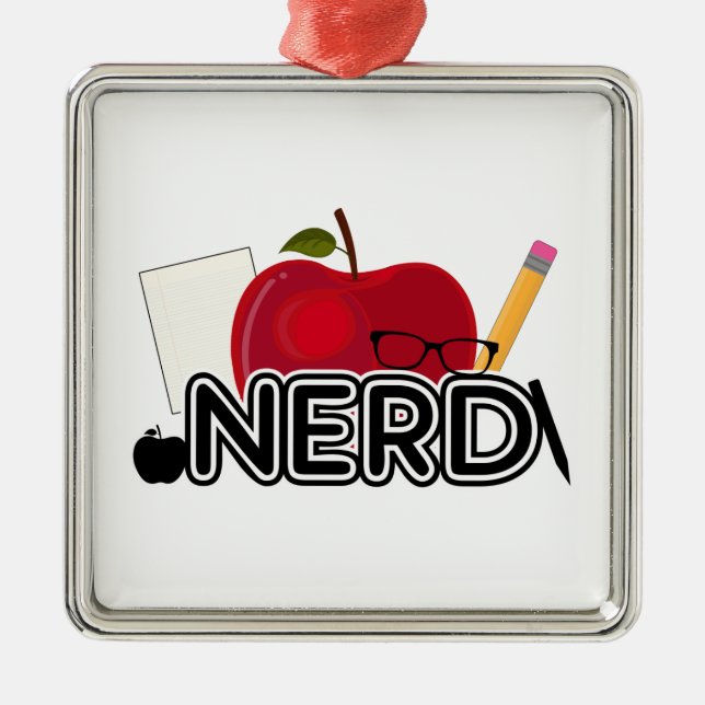 Nerd - Logo Metal Tree Decoration (Front)