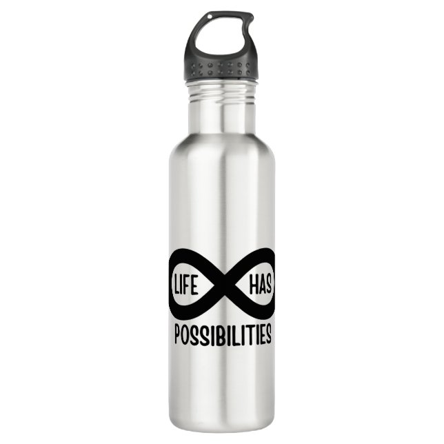 Nerd Mathematics Life Has Possibilities 710 Ml Water Bottle (Front)