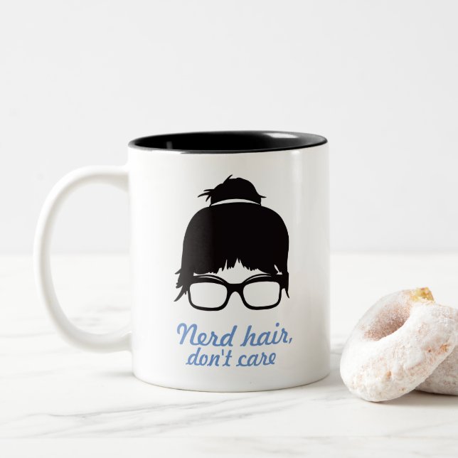 Nerd Messy Bun Hair Coffee Mug (With Donut)