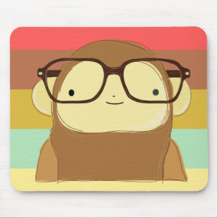 nerd monkey mouse mat