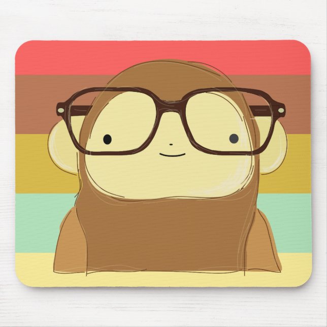 nerd monkey mouse mat (Front)