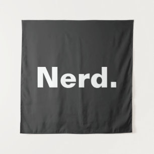 Nerd one word white text minimalism funny design  tapestry