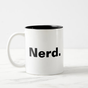 Nerd one word white text minimalism funny design  Two-Tone coffee mug