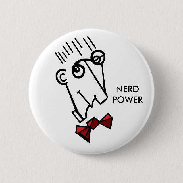Nerd power 6 cm round badge (Front)