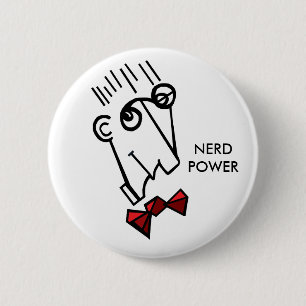 Nerd power 6 cm round badge