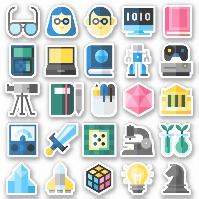 Nerd STEM Science Assorted Sticker Pack (Front)