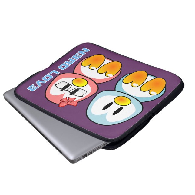 Nerd Valentine: Computer Geek Leet Speak Love Laptop Sleeve (Front Bottom)