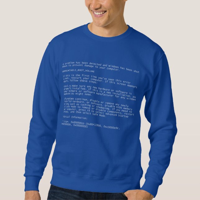Nerd Windows Blue Screen of Death Error (EN) Sweatshirt (Front)