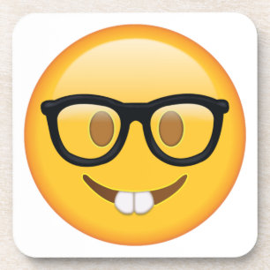 Nerd with Glasses - Emoji Coaster