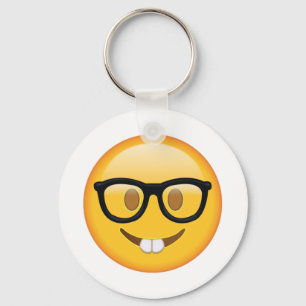 Nerd with Glasses - Emoji Key Ring