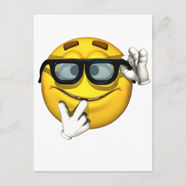 Nerd Yellow Face Postcard (Front)