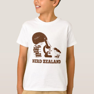 Nerd Zealand funny kiwi T-Shirt