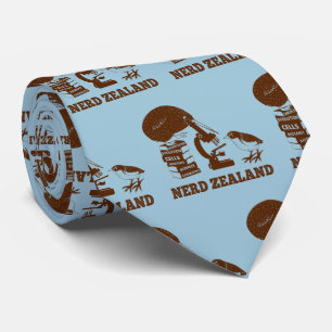 Nerd Zealand funny kiwi Tie