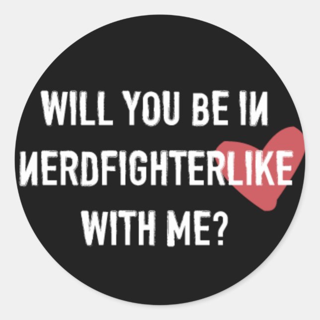 Nerdfighter Like: Black Classic Round Sticker (Front)