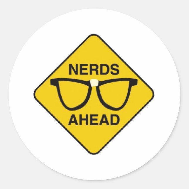 Nerds Ahead Classic Round Sticker (Front)
