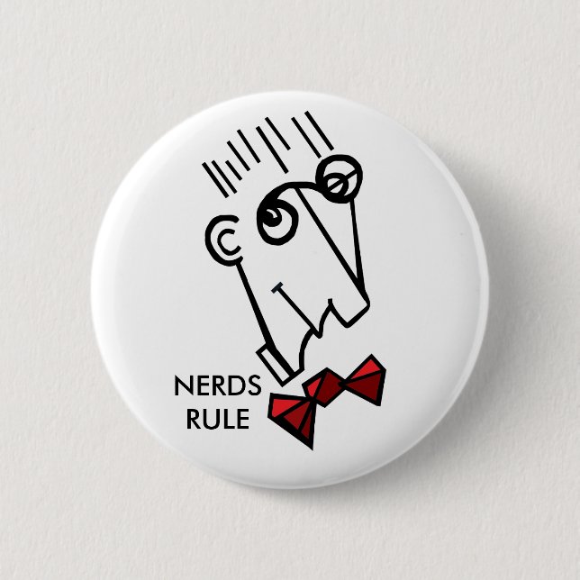 Nerds rule 6 cm round badge (Front)