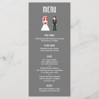 Nerdy 8-Bit Bride & Groom menu