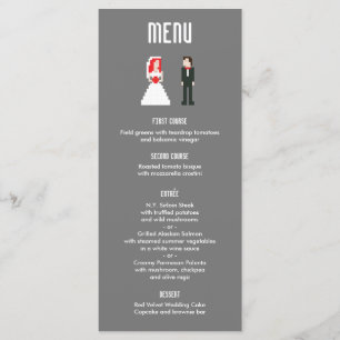 Nerdy 8-Bit Bride & Groom menu