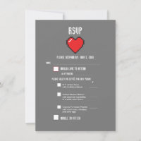 Nerdy 8 bit heart rsvp