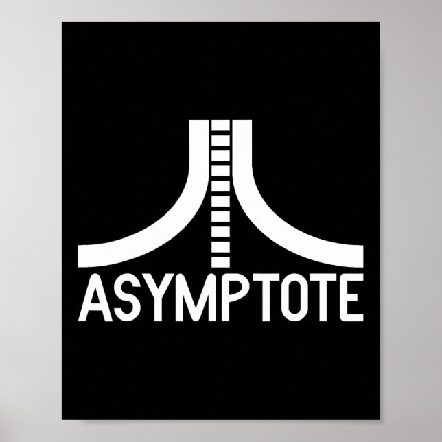 Nerdy Asymptote Retro Video Game Player Math Teach Poster (Front)