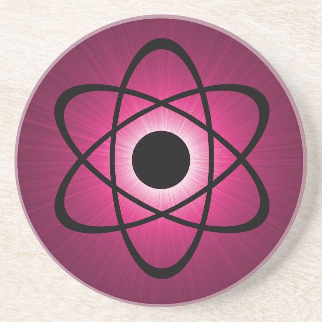 Nerdy Atomic Coaster, Pink Coaster (Front)