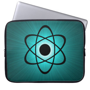 Nerdy Atomic Electronics Sleeve, Teal Laptop Sleeve