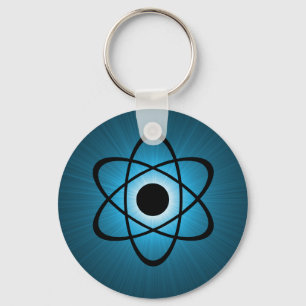 Nerdy Atomic Keychain, Blue Key Ring