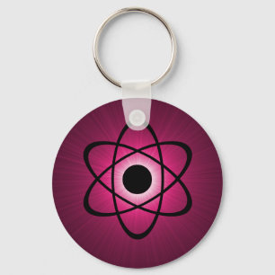 Nerdy Atomic Keychain, Pink Key Ring