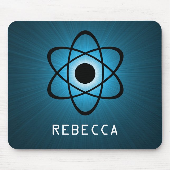 Nerdy Atomic Mousepad, Blue Mouse Mat (Front)